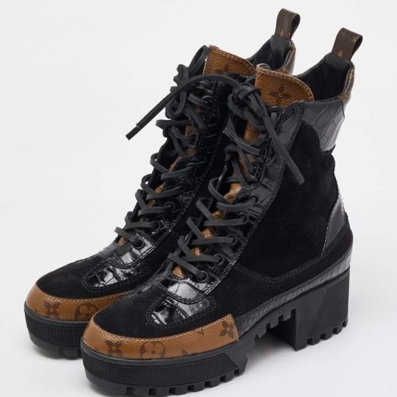 Louis Vuitton Shoes - Authentic Louis Vuitton Monogram Combat Boots – Size 36 / US 6